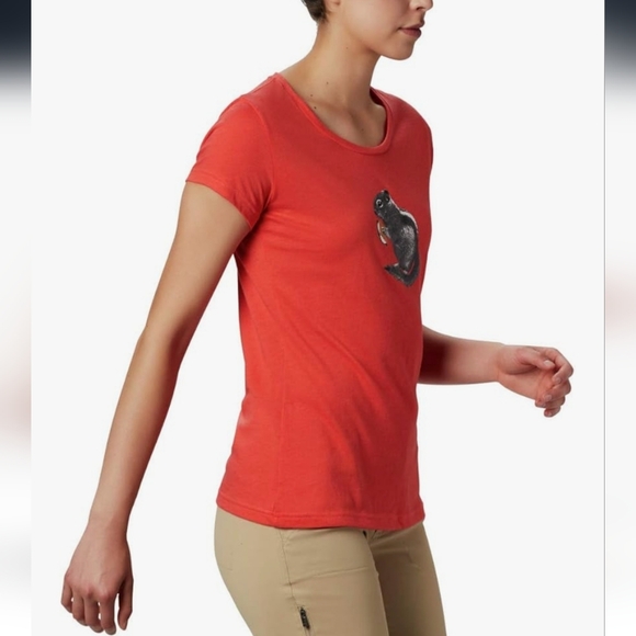 Columbia Smores Squirrel Orange T-shirt Sz SM Gorpcore Cabincore Camping - Picture 7 of 12